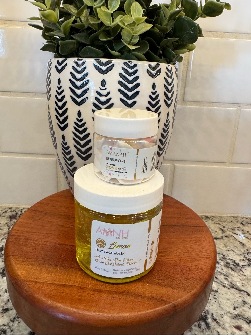 Aminah Lemon Jelly Face Mask & Birthpack Eye Cream - Yellow & White